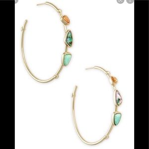 Kendra Scott Ivy hoop earrings in sea green mix